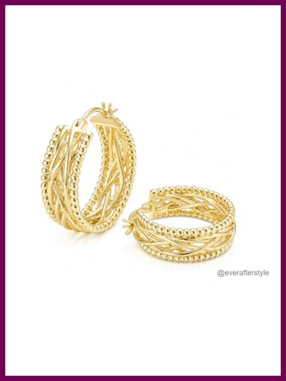 14k Yellow Gold Plated Twisted Hoop Earrings - Chunky Huggie Earrings